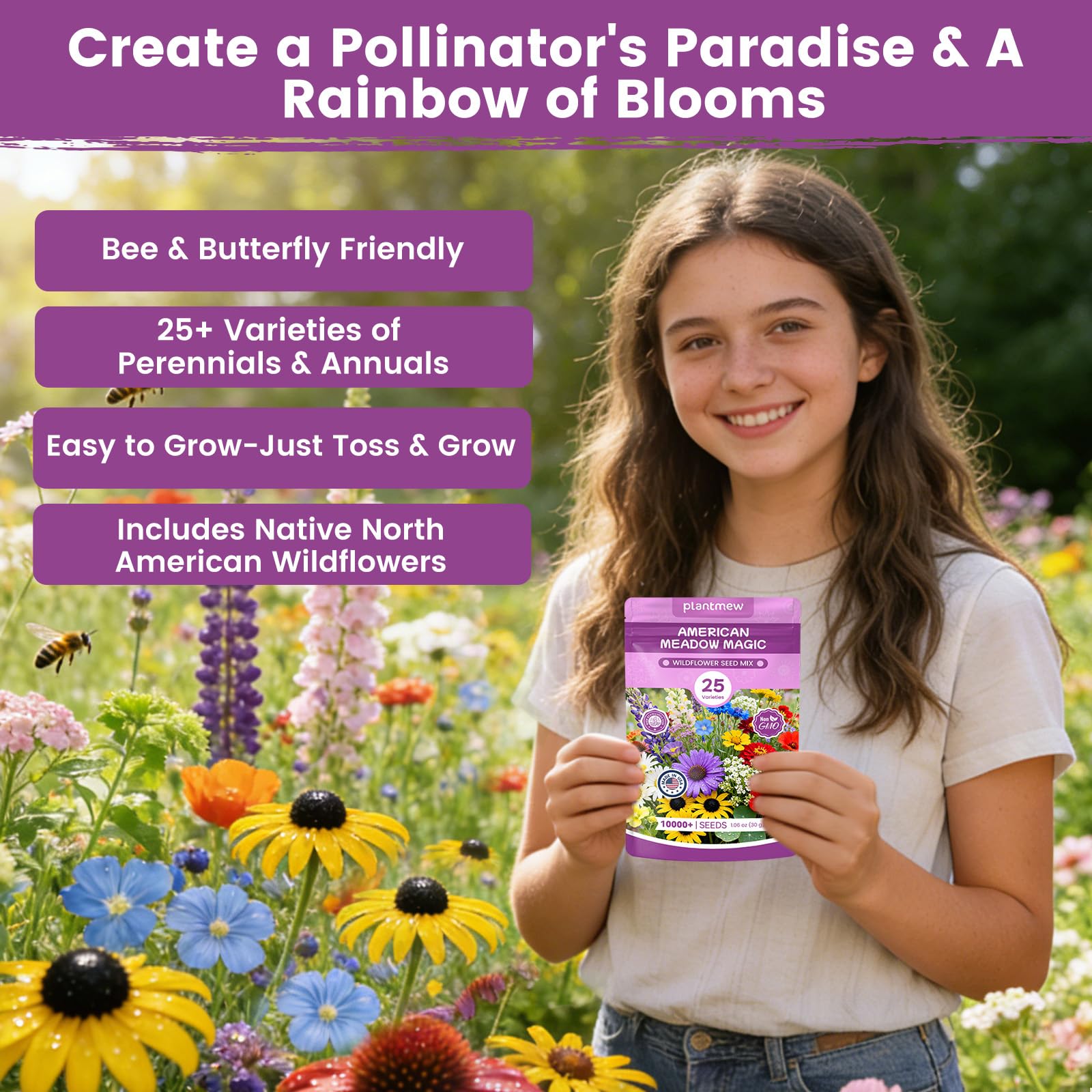 PlantMeW gifting wildflower kit, perfect for birthdays or garden-loving friends.