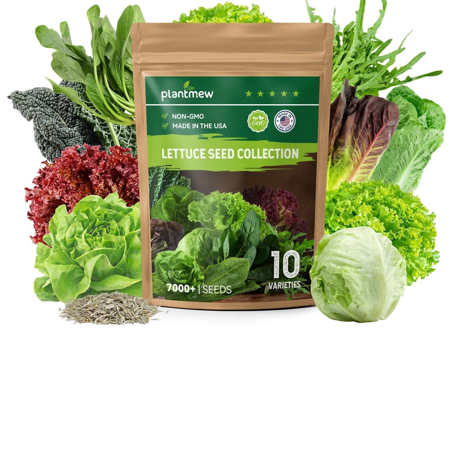 PLANTMEW heirloom lettuce seeds collection pack ready for home garden planting