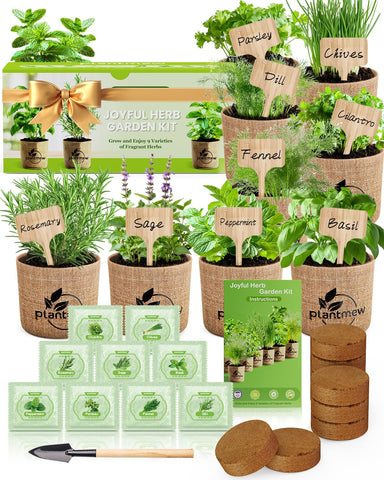PLANTMEW herb seeds variety pack in gift packaging for a fresh herb garden gift.