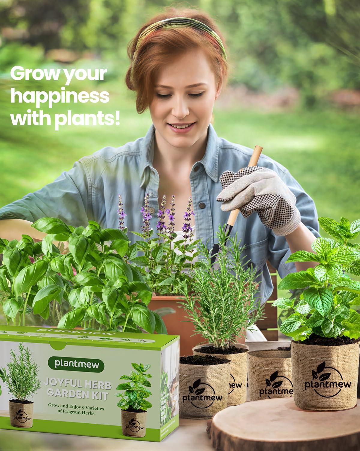 PLANTMEW pruning shears and markers included for easy harvesting and labeling.