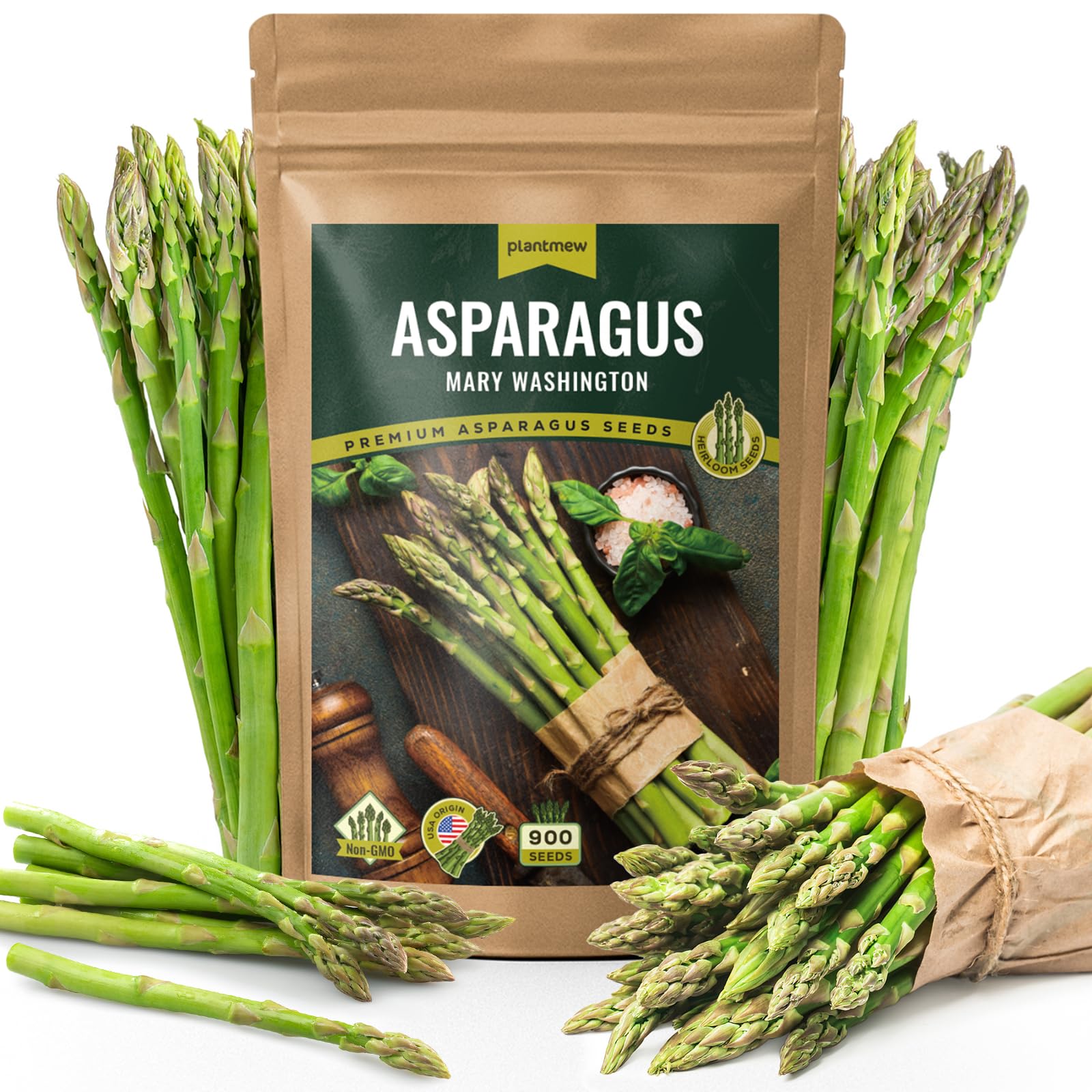 PLANTMEW Mary Washington asparagus seeds pack for reliable heirloom yields.