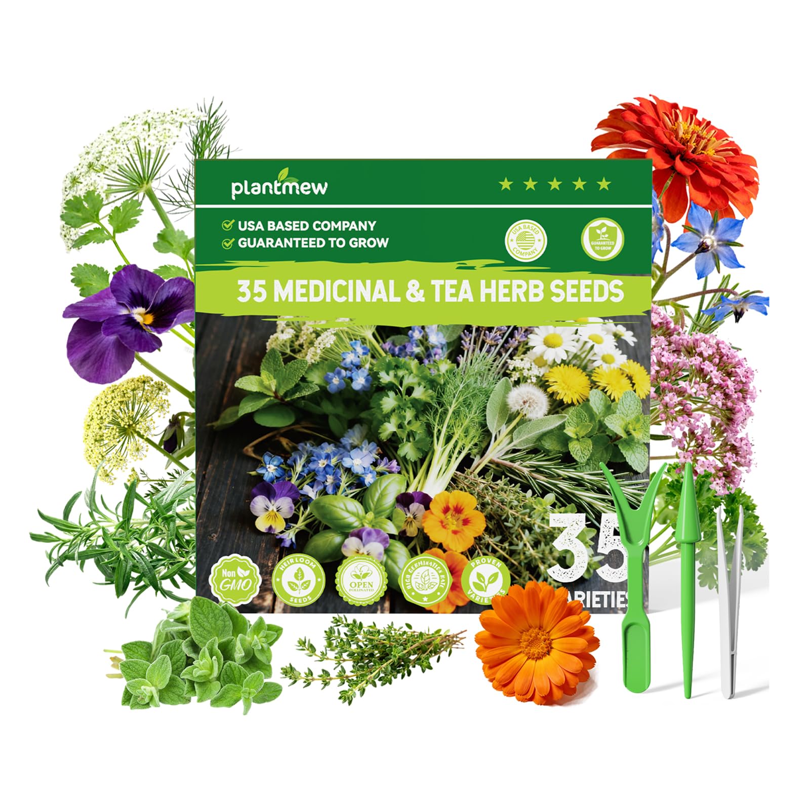 PLANTMEW seed packaging collection highlights diverse heirloom varieties
