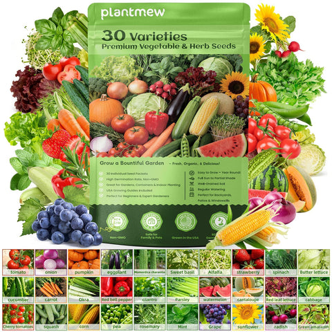 PLANTMEW Seed Vault varieties collection for diverse, high-yield harvests