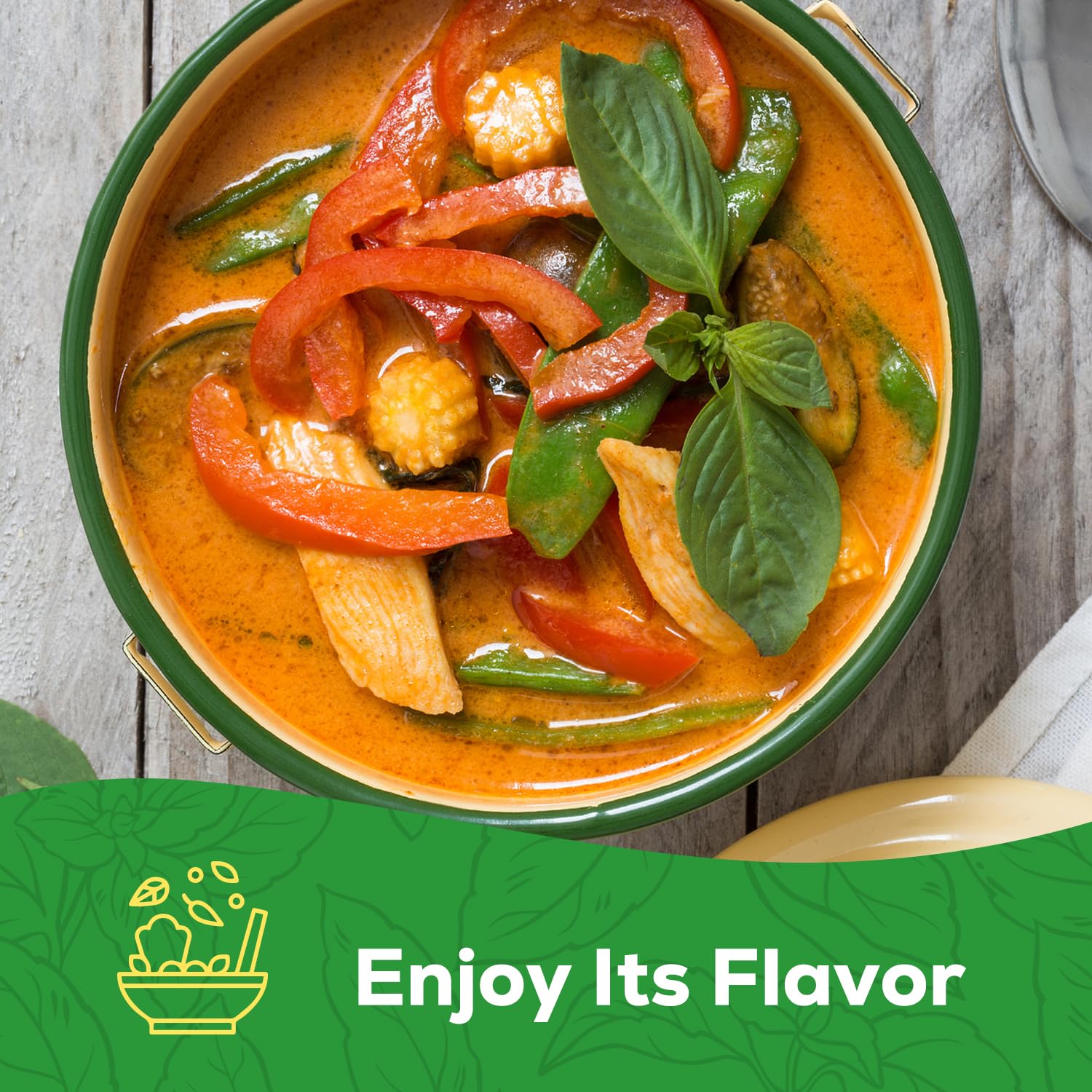 PLANTMEW Thai Basil heritage flavor featured in meals