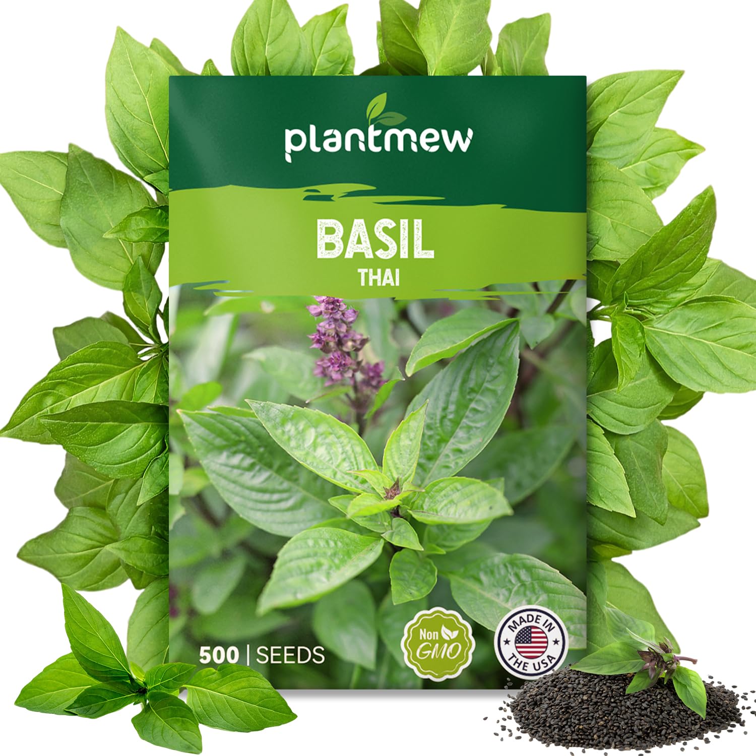 PLANTMEW Thai Basil seeds packet ready for home garden use