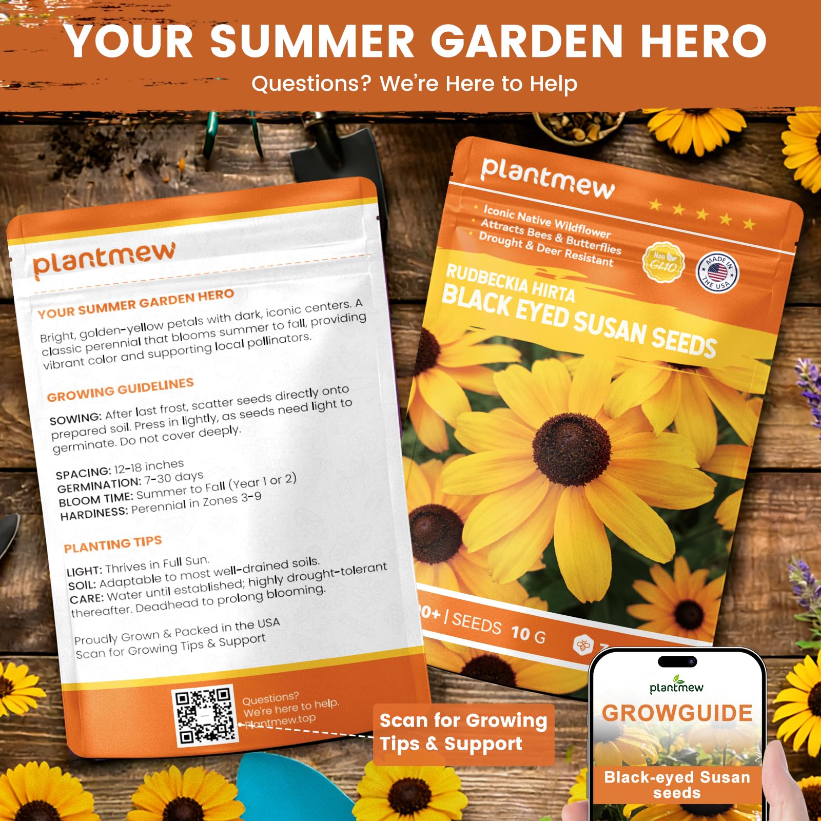 PLANTMEW thirty-thousand-seeds wildflower bundle boosts color in borders.