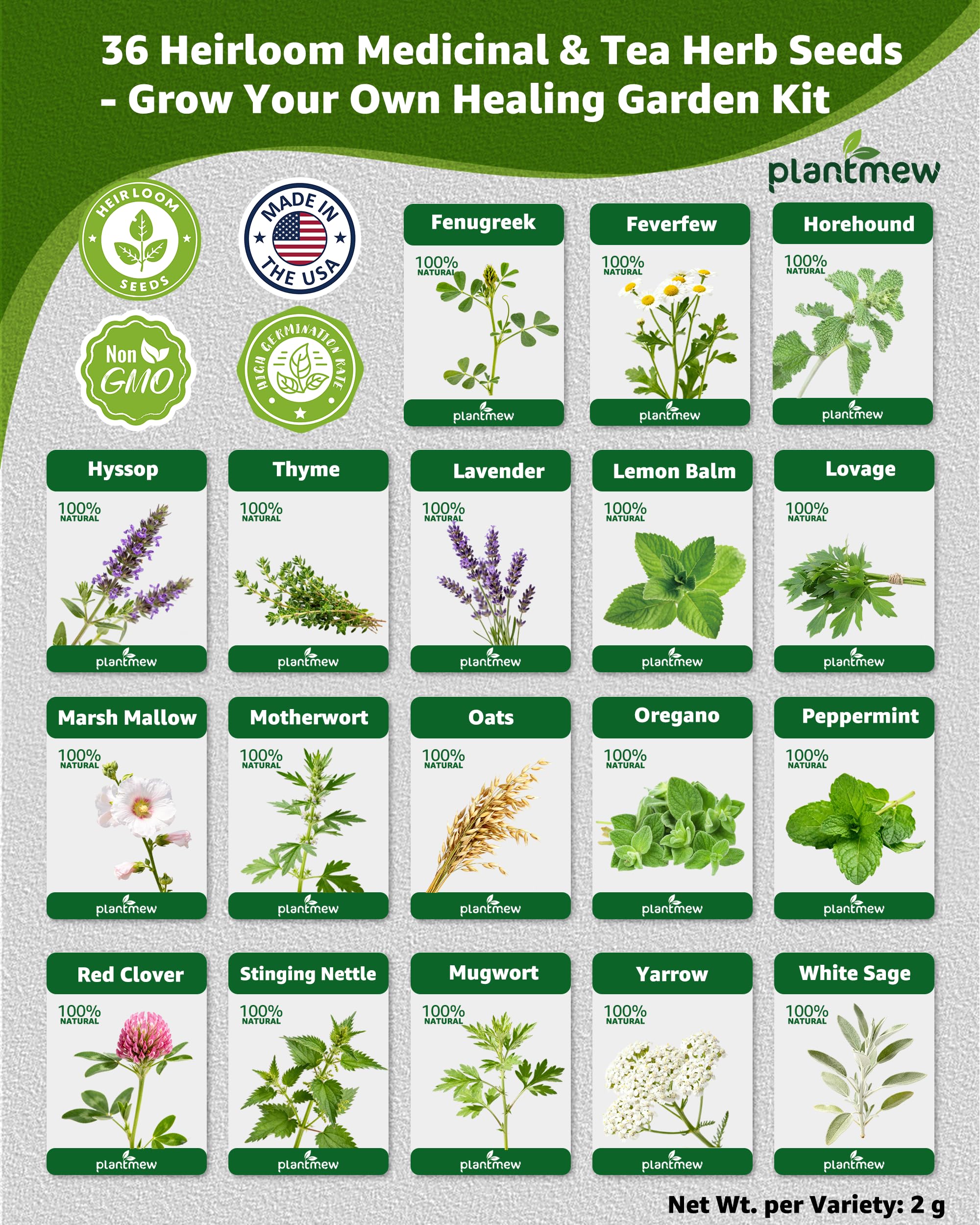 PLANTMEW yarrow seeds for colorful herb garden and teas.