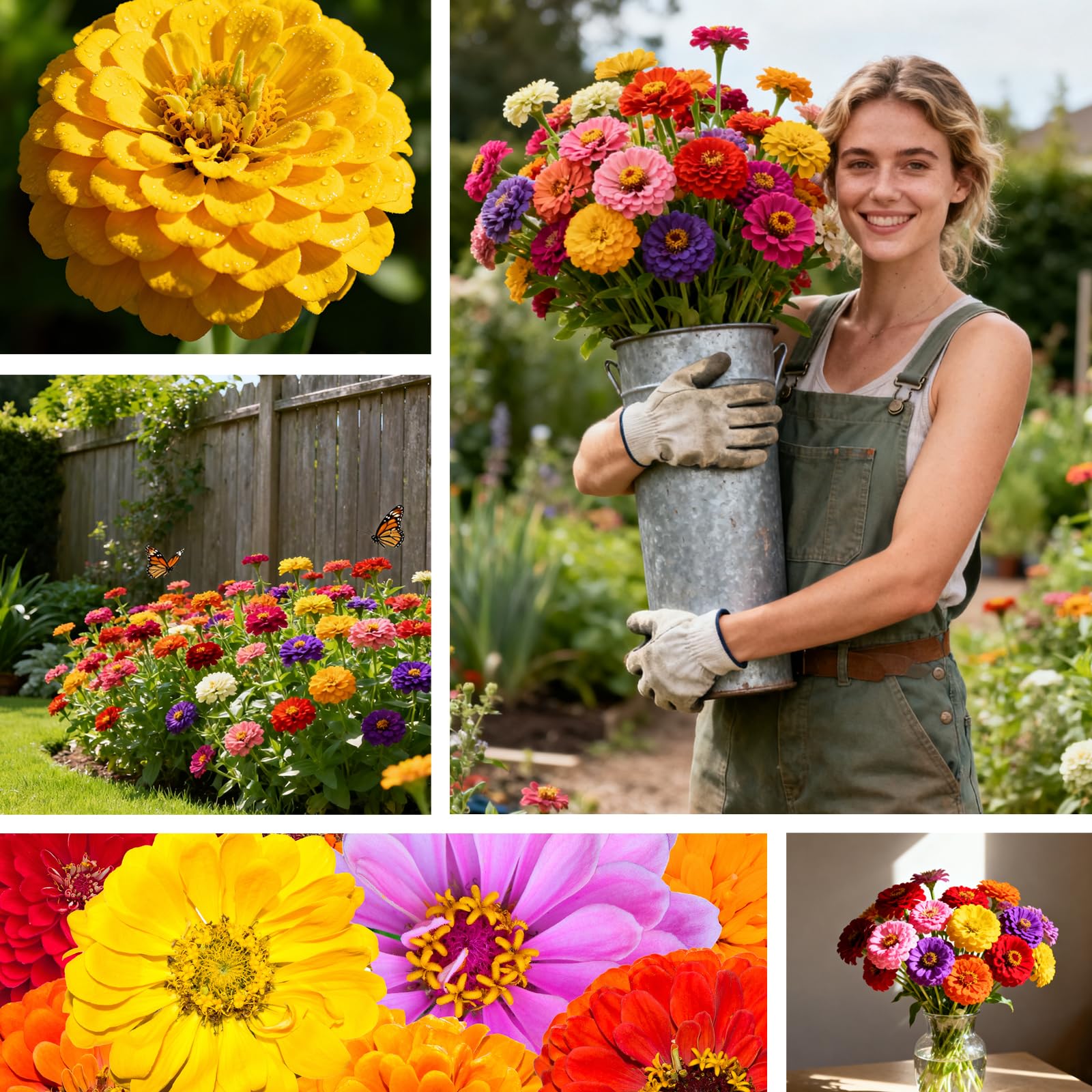 PLANTMEW zinnia seeds yellow bloom enhances sunny garden corners.