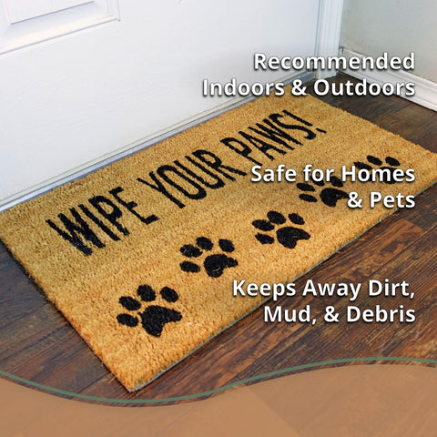 Plantonix Coco Coir Doormat with heavy backing stays in place indoors or outdoors