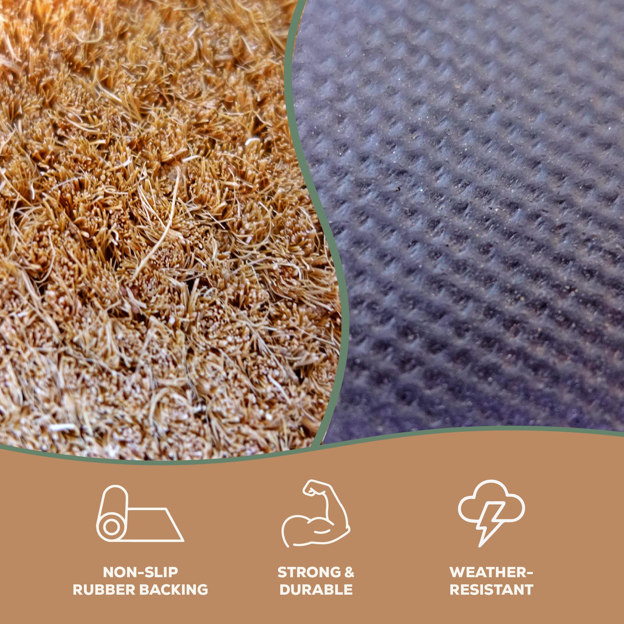 Plantonix Coco Coir Doormat close-up fibers showcase texture and dirt capture