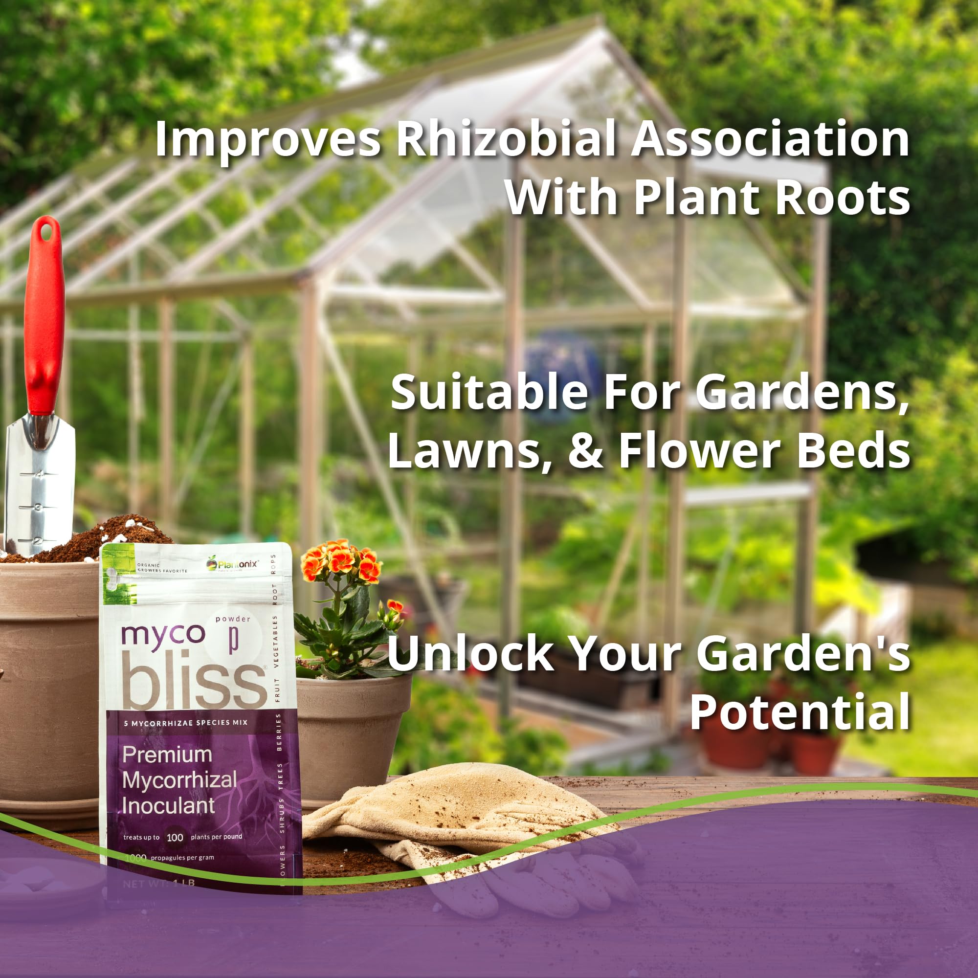 Myco Bliss applied to seeds to support early root development.