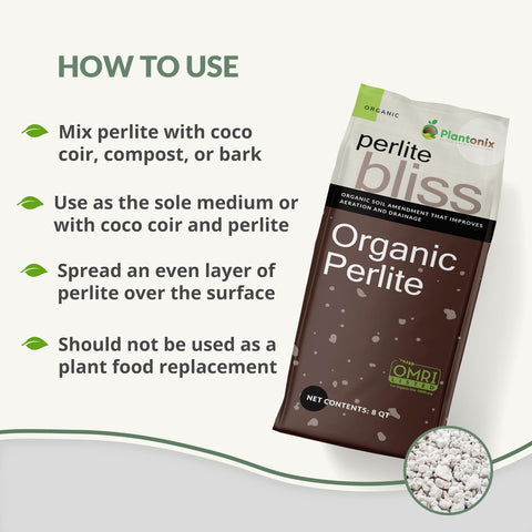 Perlite Bliss mixed with soil to improve drainage and root access