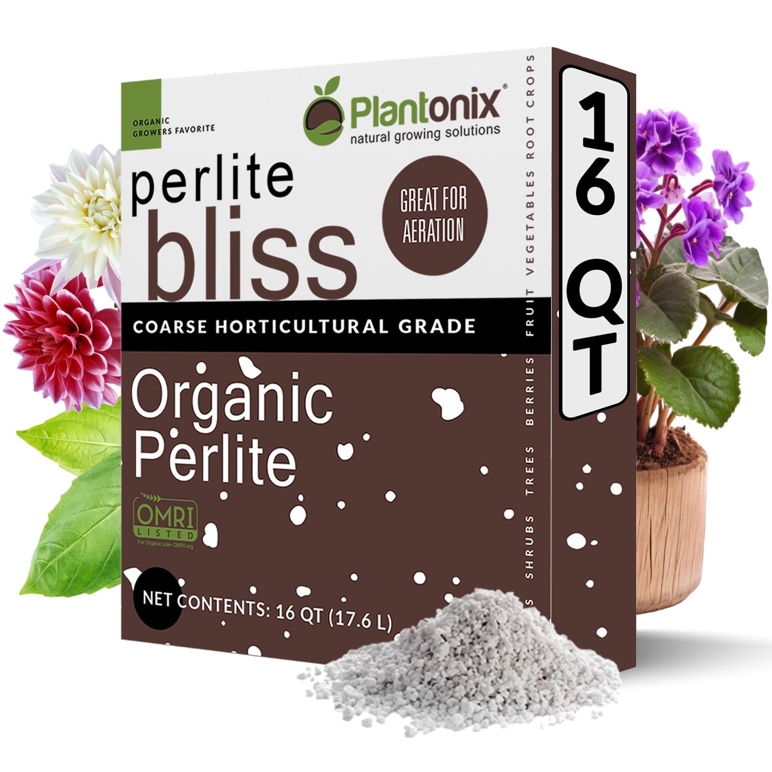 Plantonix Perlite Bliss packaging for premium soil amendment