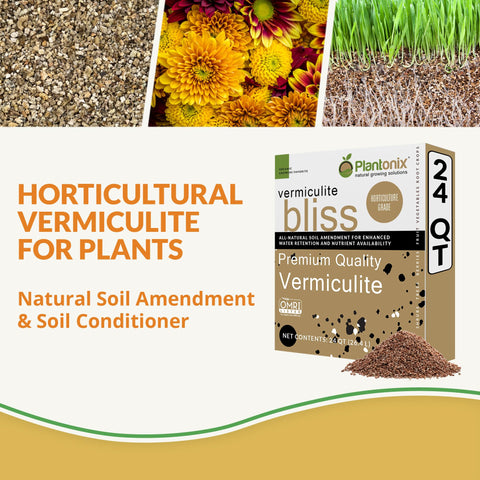 PlantOnix Vermiculite Bliss bag back label showing size and usage notes.