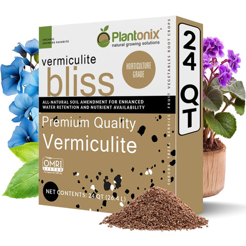 PlantOnix Vermiculite Bliss bag front view for seed starting and soil conditioning.
