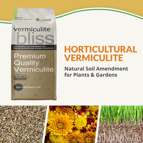 Plantonix Vermiculite Bliss coarse texture highlighting moisture retention.
