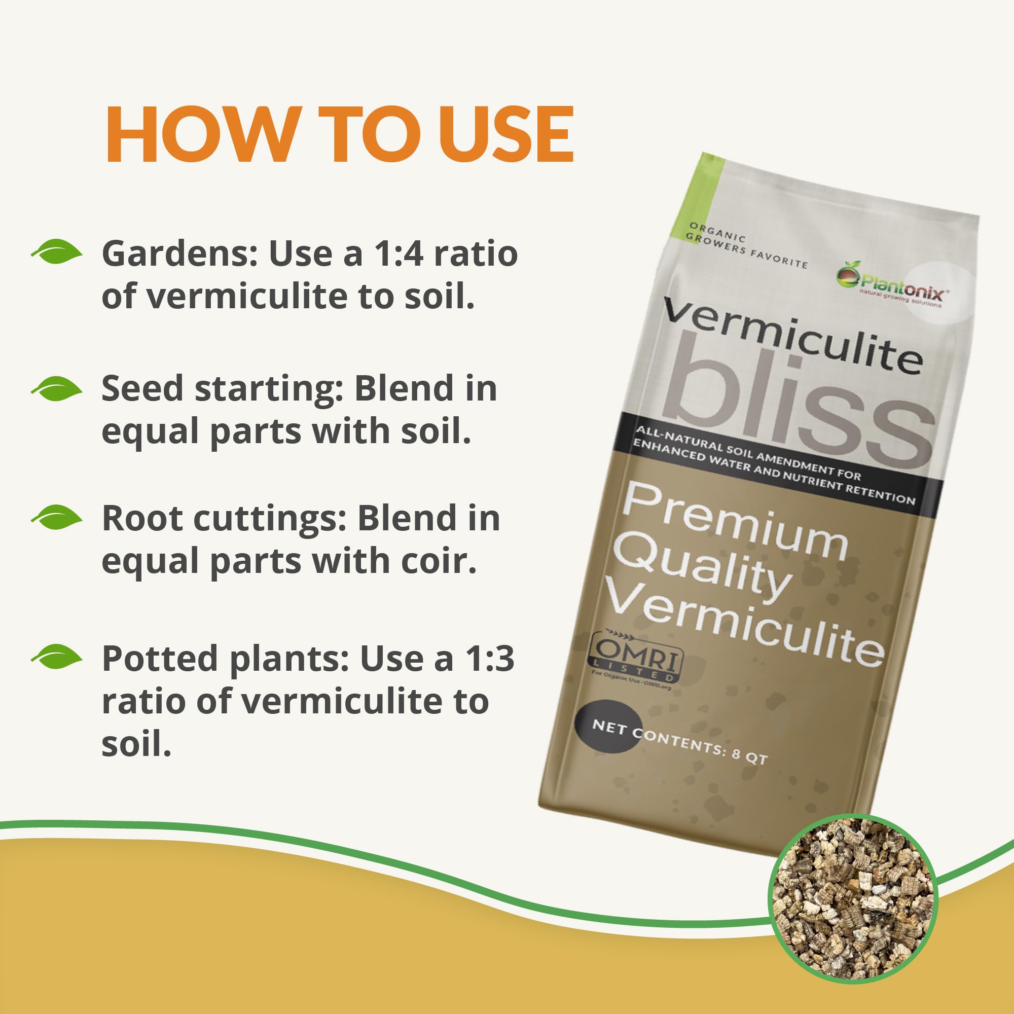 Plantonix Vermiculite Bliss used for sterile seed starting and germination.