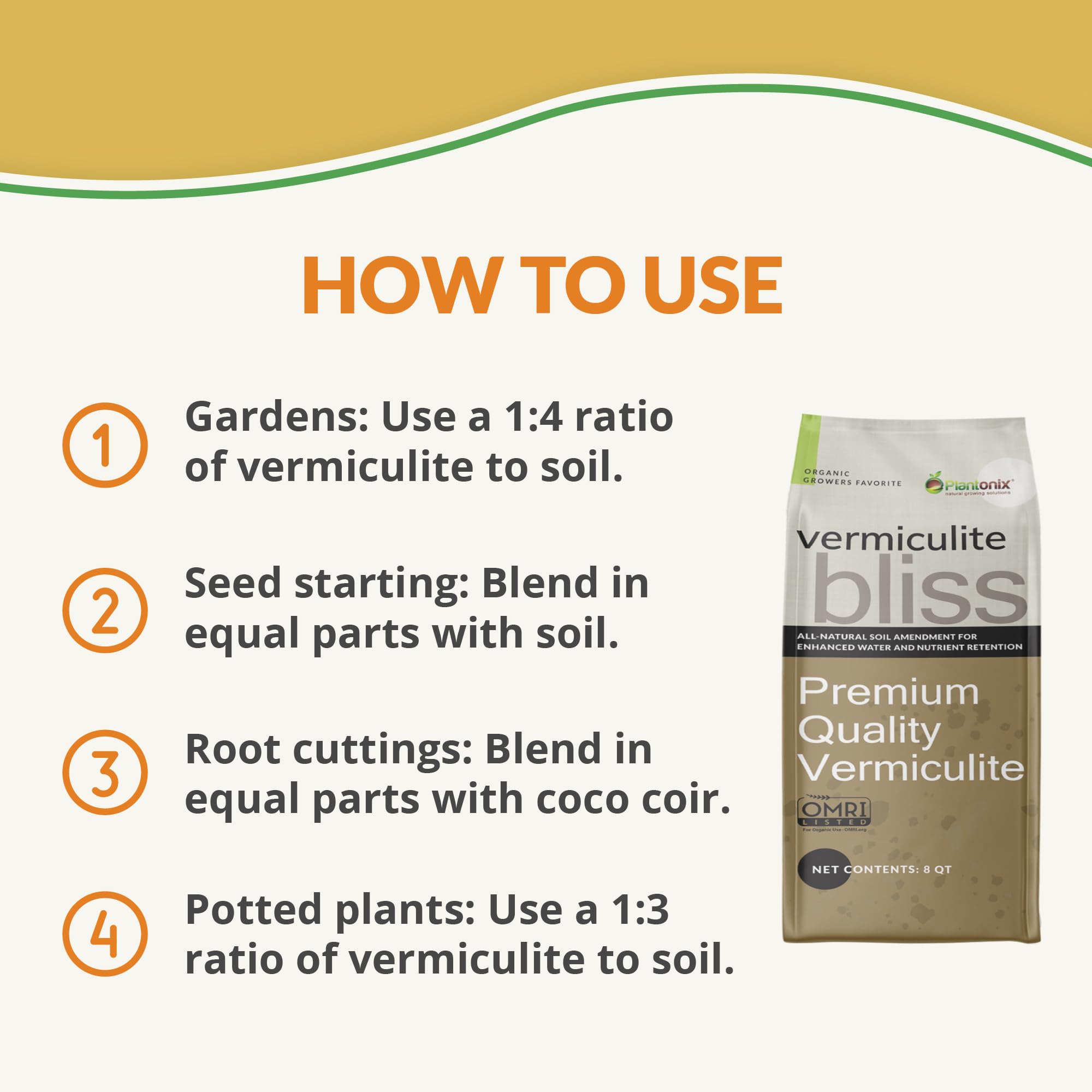 Seed-starting with Plantonix Vermiculite Bliss for uniform germination.