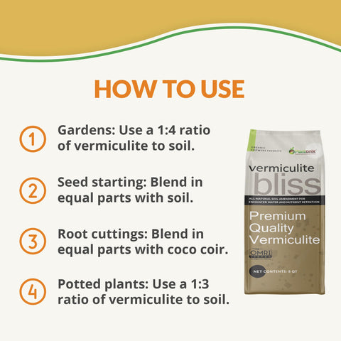 Seed starting setup with Vermiculite Bliss improves moisture management for germination.