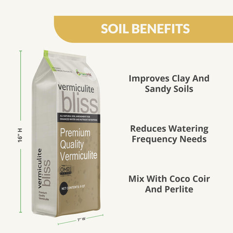 Plantonix Vermiculite Bliss mixed into soil to improve aeration.