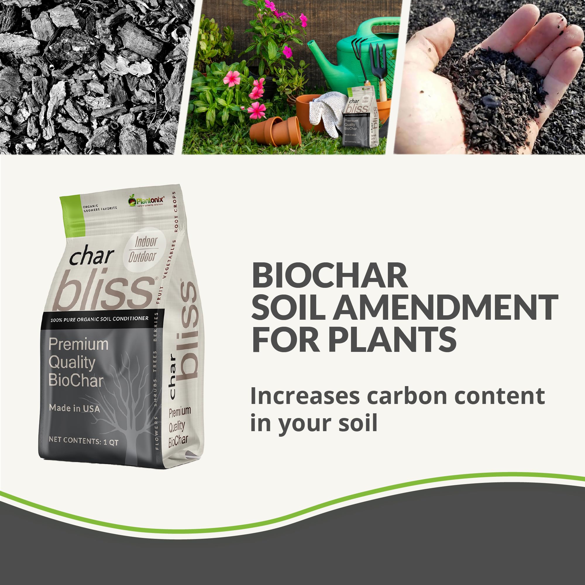 Plantonix Worm Bliss packaging highlights OMRI-listed organic castings for home gardens.