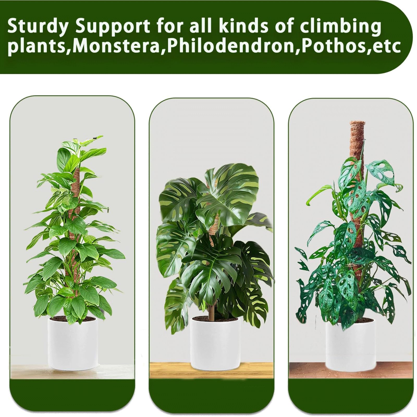 PLANTPOLEX stackable poles extend height up to 69 inches.