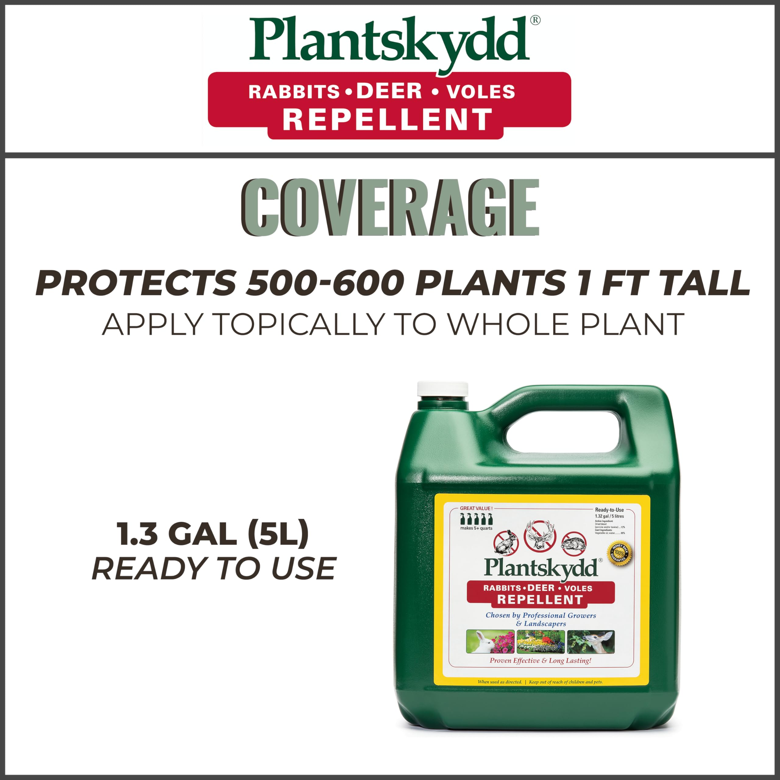 Plantskydd protects garden plants from deer, rabbits, and other nibblers.