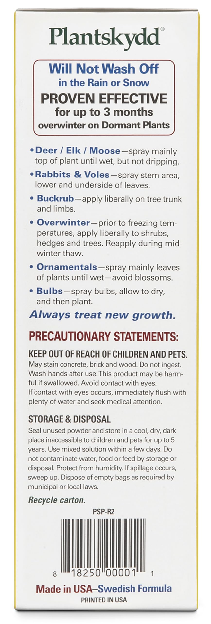 Plantskydd rainfast 24h depiction of quick drying protection after rain