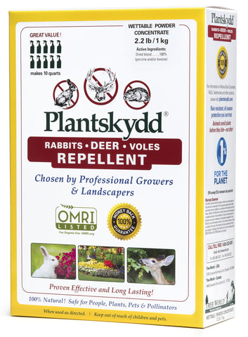 Plantskydd repellent box front showing packaging and protection concept for gardens