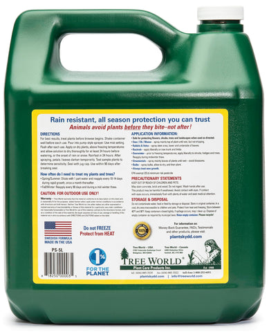 Plantskydd seasonal application supports growing season protection for shrubs.