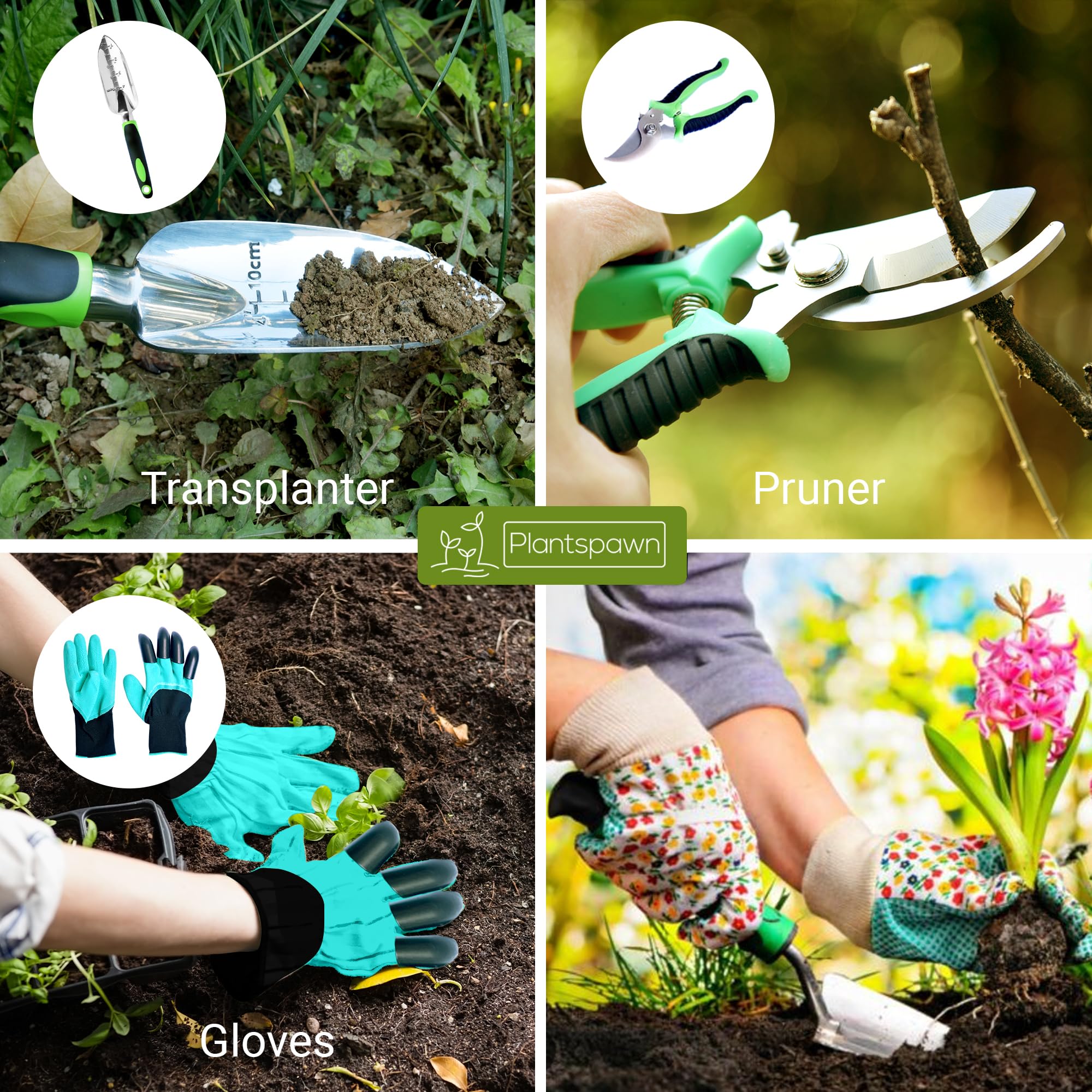 PlantSpawn cultivator in use, loosening soil and weeding efficiently.