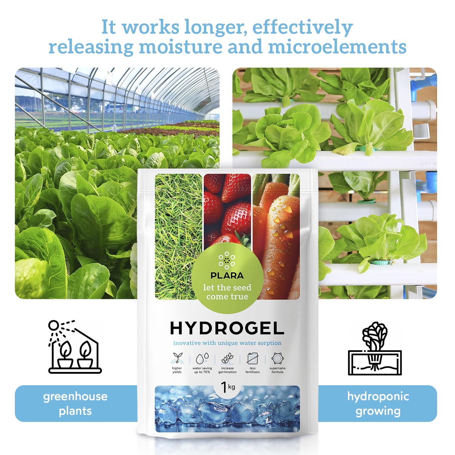 Plara keeps lawn soil hydrated during dry spells.