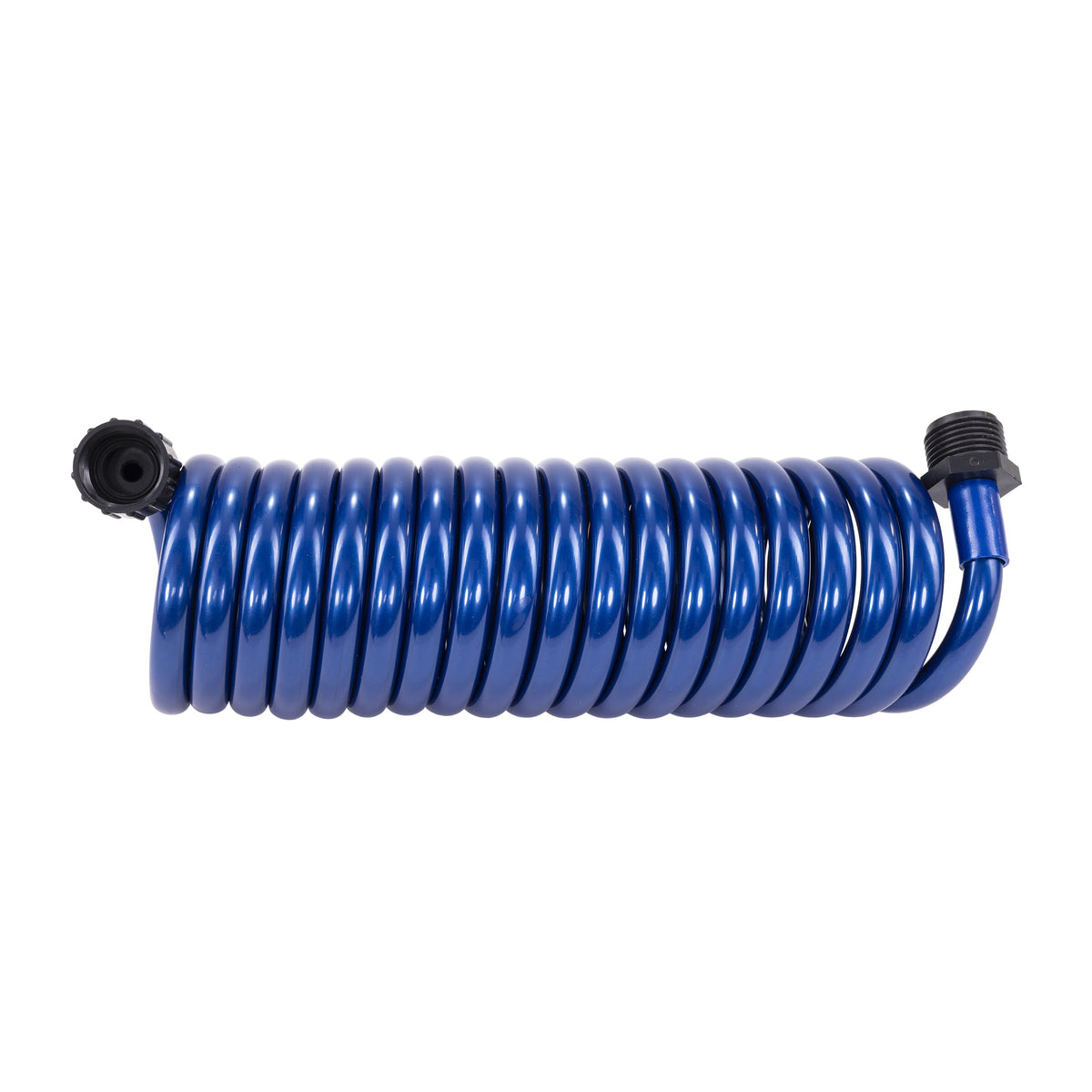 Plastair SpringHose on a boat coil ready for compact storage.