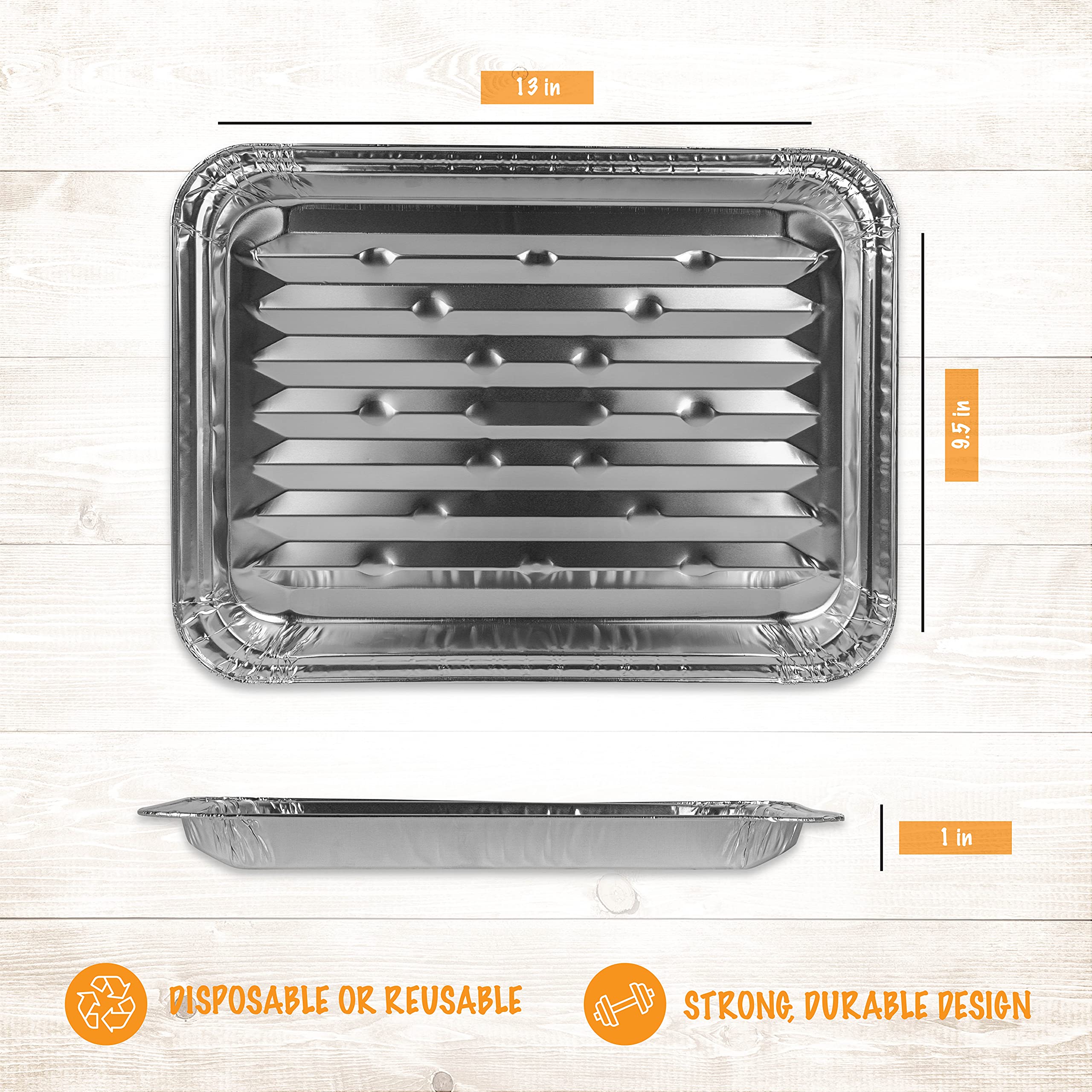 PLASTICPRO easy-cleanup disposable pan simplifies post-meal cleanup.