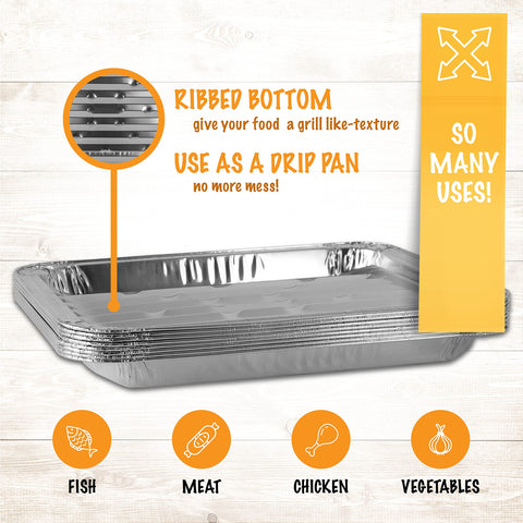 PLASTICPRO grill drip pan catcher keeps grills and ovens clean during cooking.