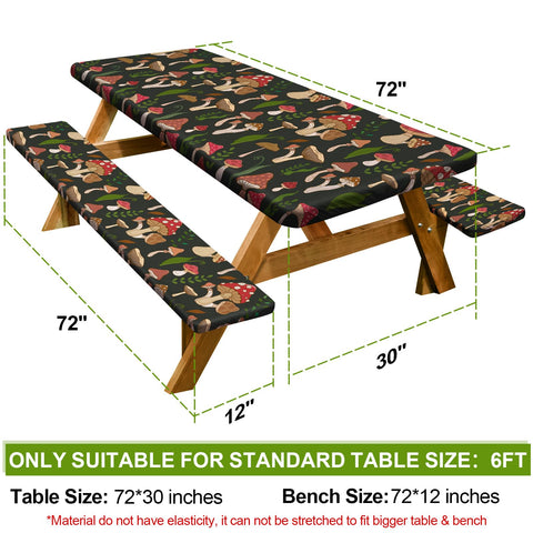 Play Tailor bench cover 72in with elastic edge, stays secure in wind.