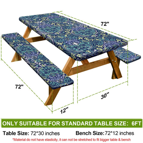 Play Tailor bench cover 72in in deep blue-green, windproof fit protects seating.