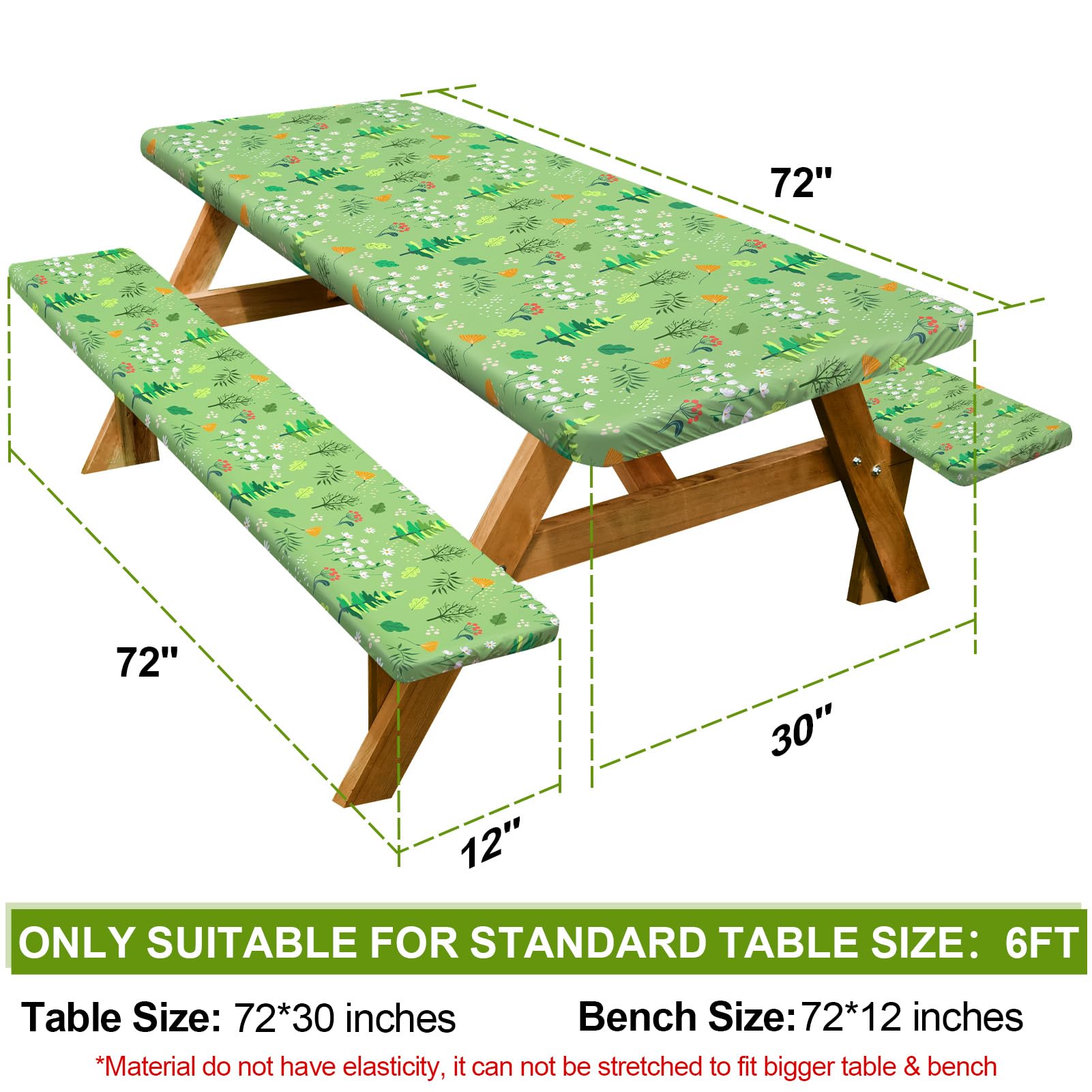 Play Tailor bench covers protect seating from spills while adding a cohesive look