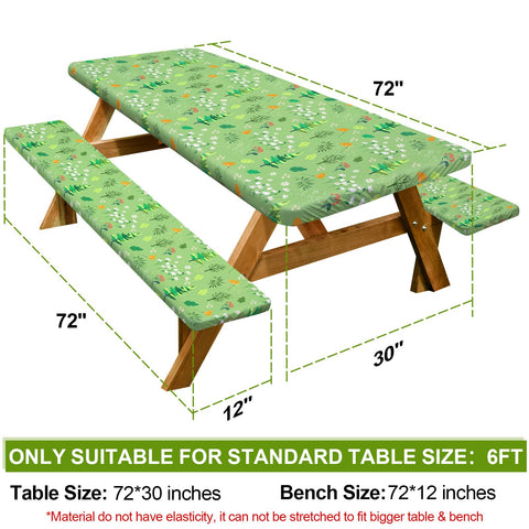 Play Tailor bench covers protect seating from spills while adding a cohesive look