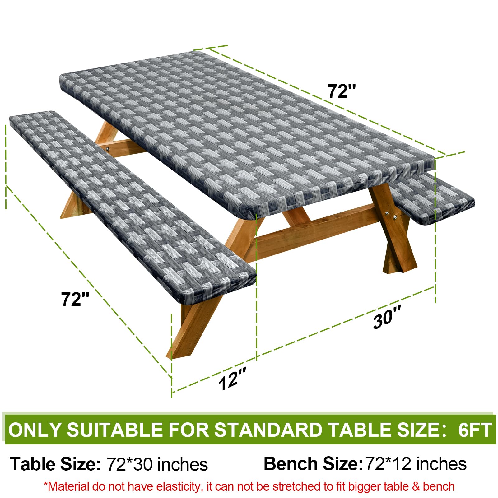 Play Tailor bench covers for 72in benches keep seating clean during picnics