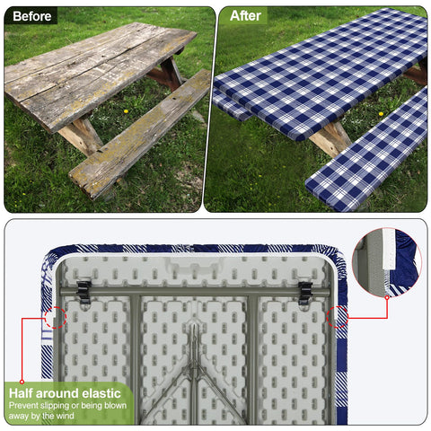 Play Tailor elastic edge design keeps covers secure in wind.