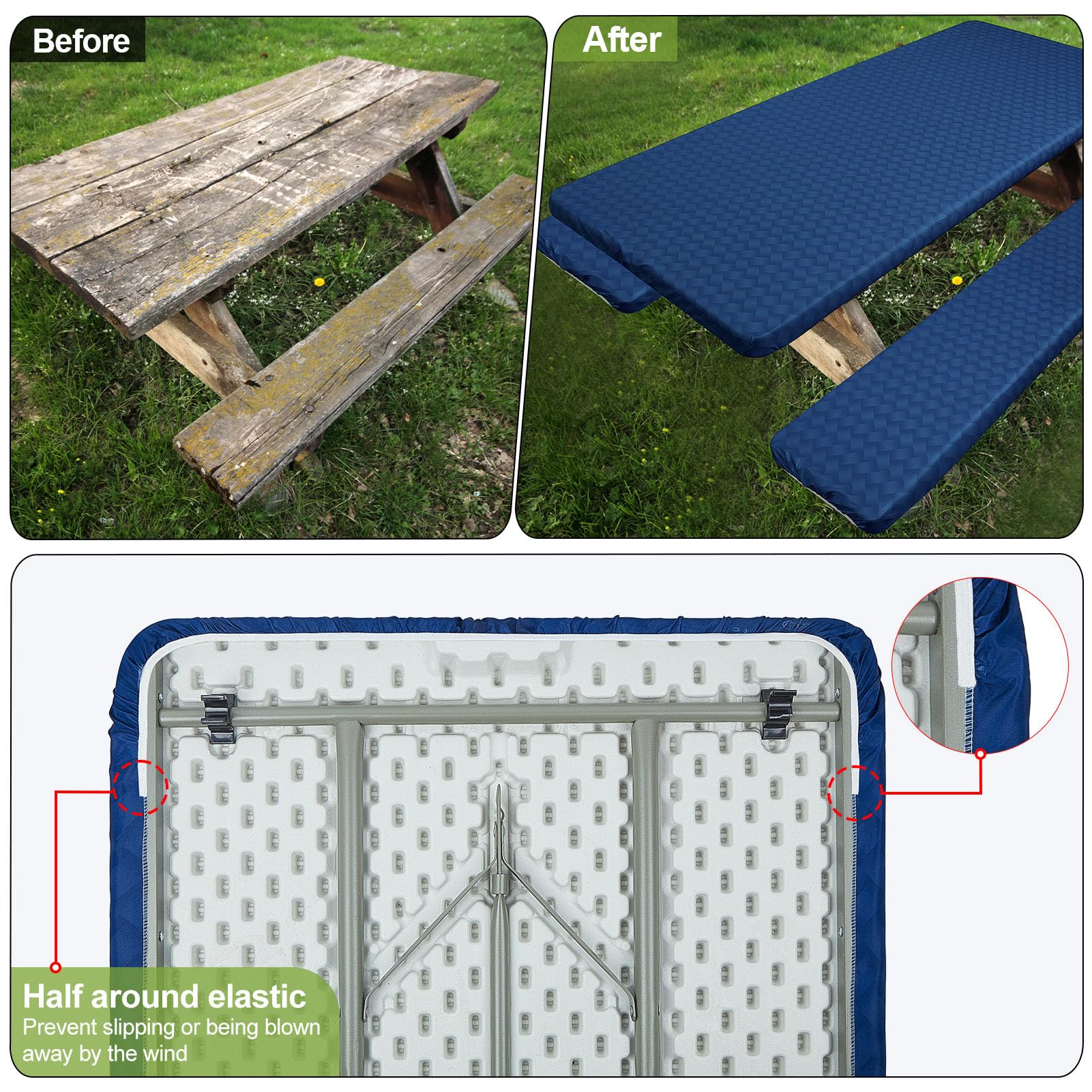 Play Tailor patterned tablecloth adds style to outdoor gatherings.