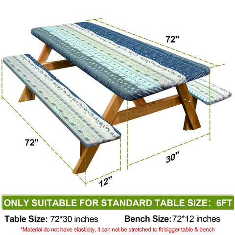 Play Tailor bench cover 72x12 on weathered wood keeps seats dry and tidy.