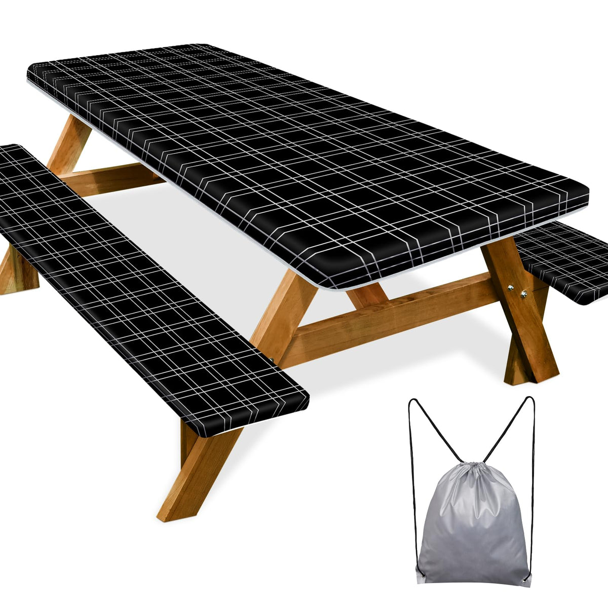 Play Tailor picnic table cover 72in guards against spills outdoors.
