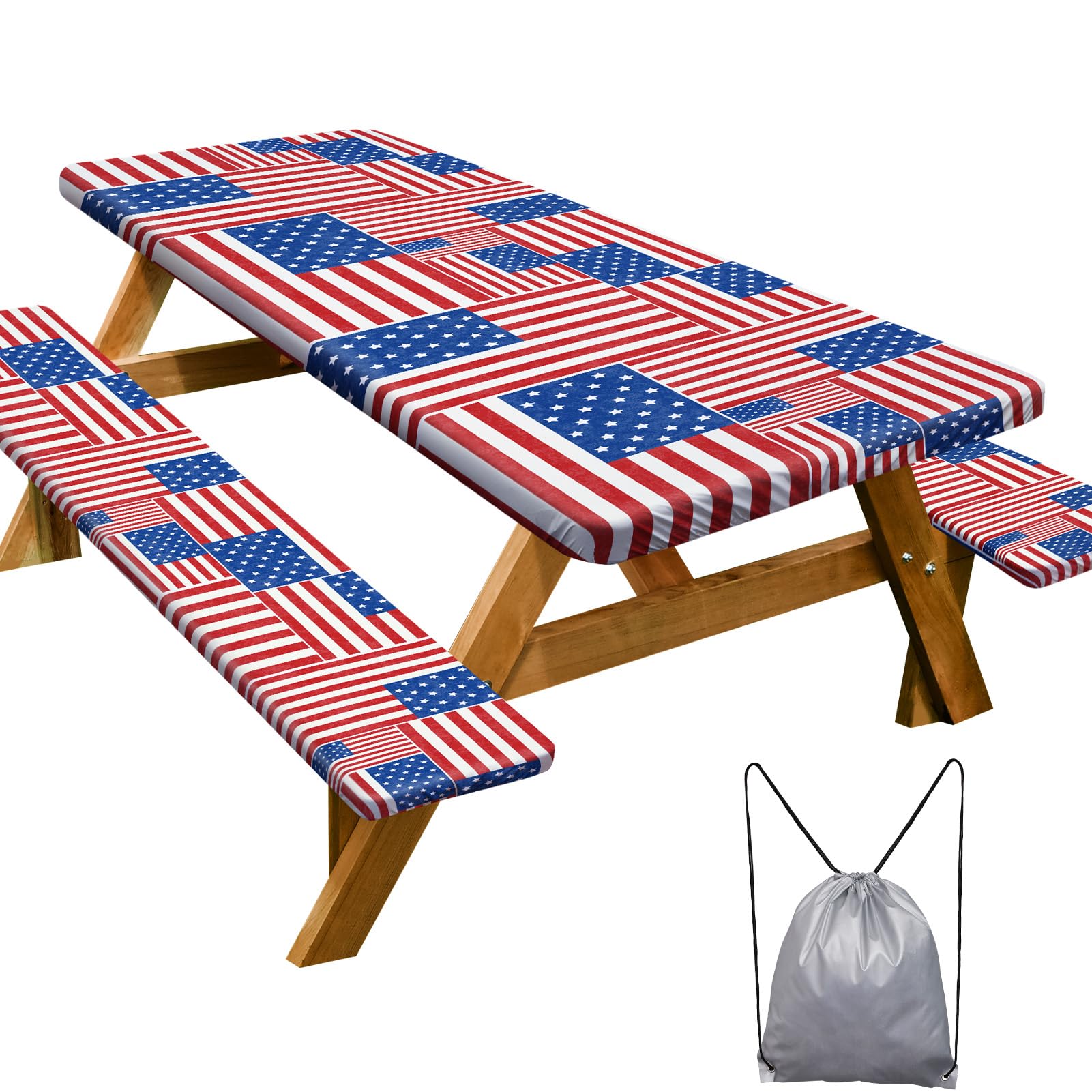 Play Tailor picnic table cover for a 72x30 rectangle table provides sturdy protection outdoors.