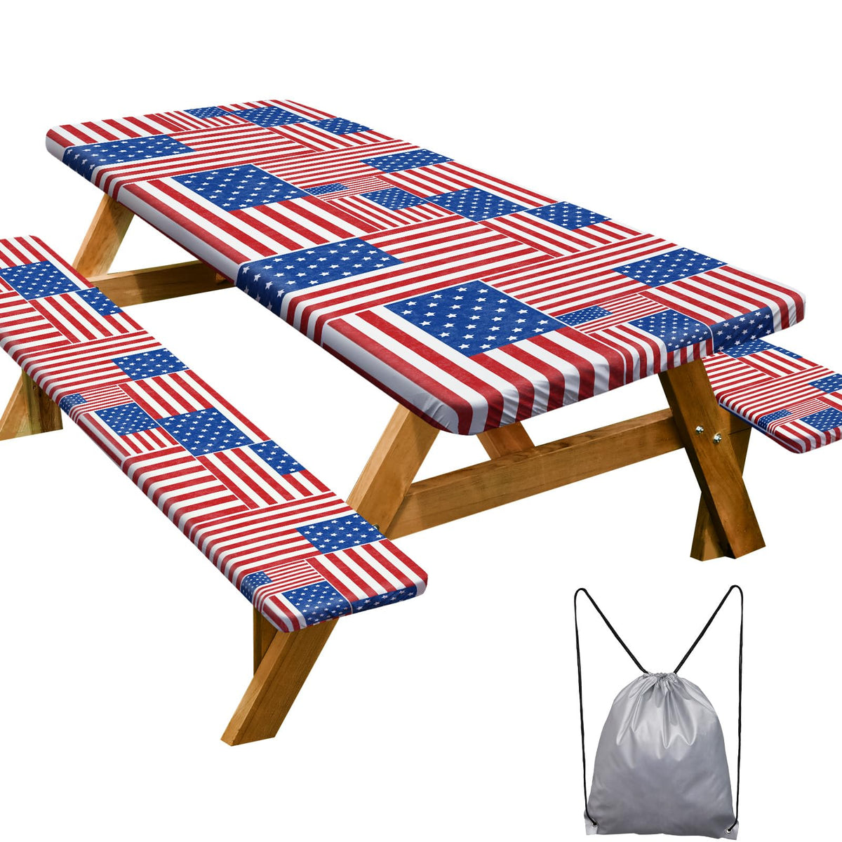 Play Tailor picnic table cover for a 72x30 rectangle table provides sturdy protection outdoors.