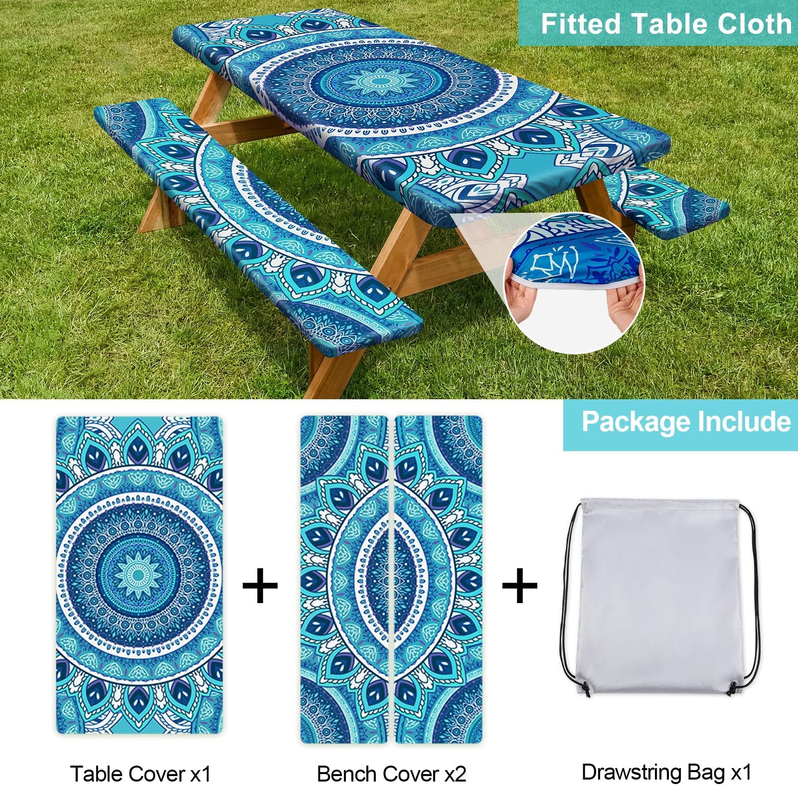Play Tailor waterproof fabric close-up shows durable, spill-resistant material.