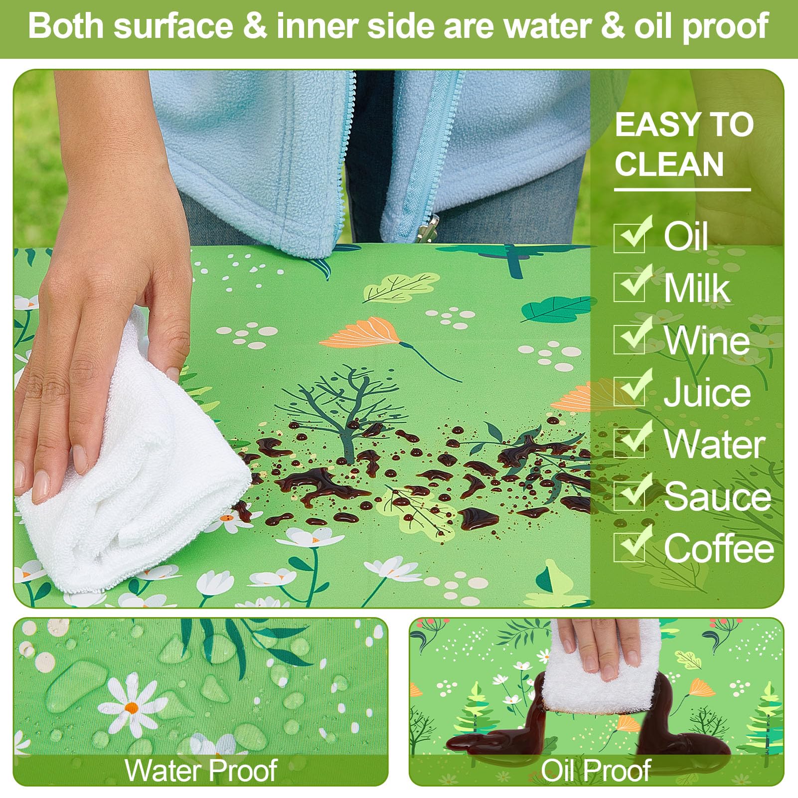 Play Tailor waterproof fabric closeup shows durable material designed for outdoor use