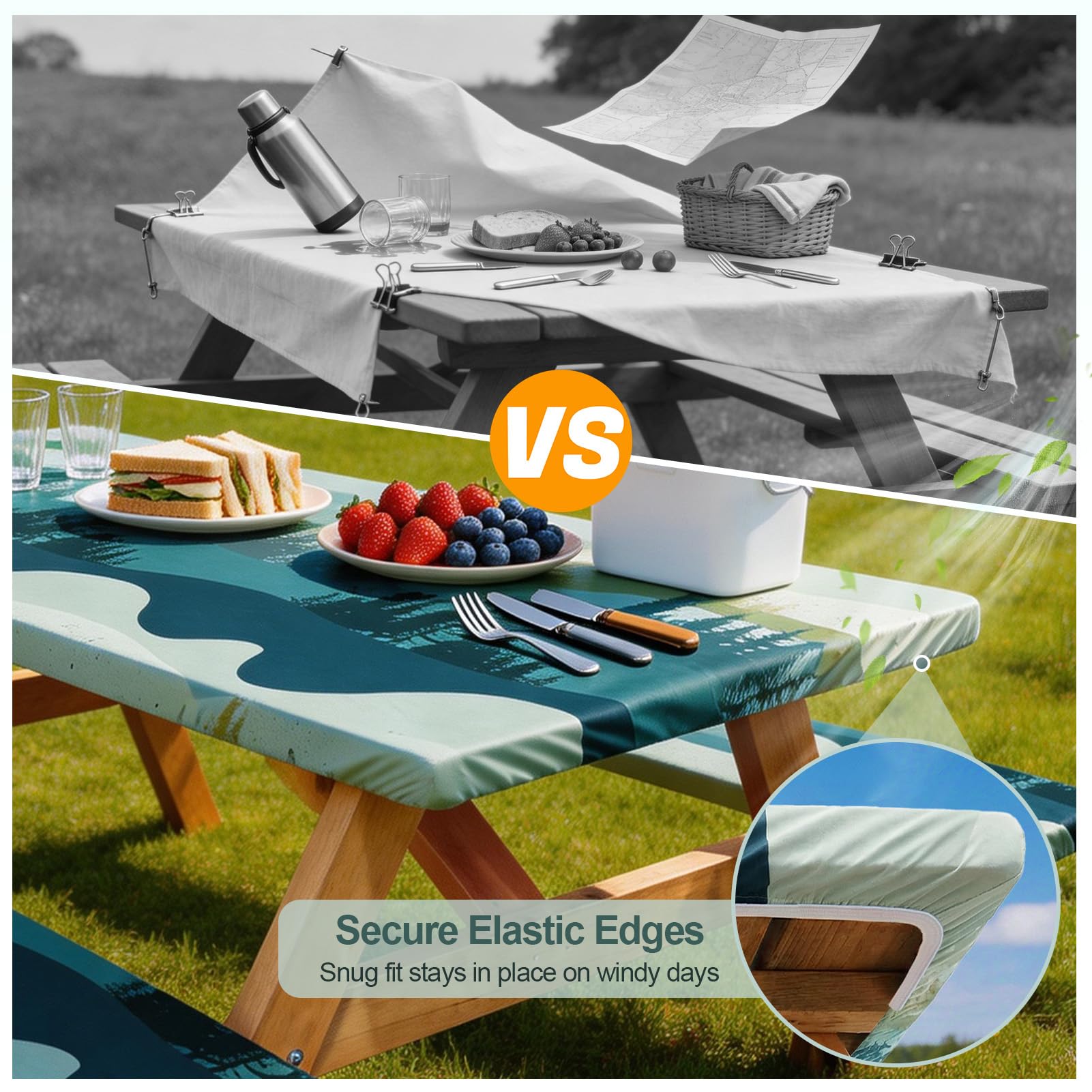 Play Tailor waterproof inner-film closeup shows liquid-proof protection on tables.