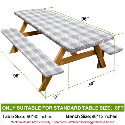 Play Tailor bench cover 72x12 gray checkered keeps benches clean and intact.
